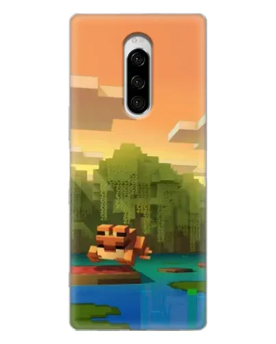 Чехол для Sony Xperia 1 с картинкой «Майнкрафт закат солнца» Чехол для Sony Xperia 1 с картинкой «Майнкрафт закат солнца»