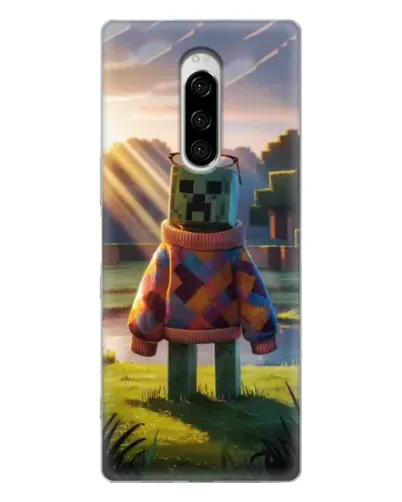 Чехол для Sony Xperia 1 с картинкой «Крипер в свитере» Чехол для Sony Xperia 1 с картинкой «Крипер в свитере»