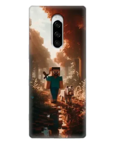 Чехол для Sony Xperia 1 с картинкой «Стив в лесу» Чехол для Sony Xperia 1 с картинкой «Стив в лесу»
