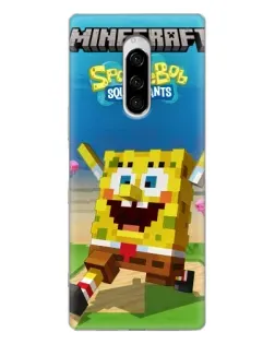 Чохол для Sony Xperia 1 з картинкою «Губка Боб Minecraft» Чохол для Sony Xperia 1 з картинкою «Губка Боб Minecraft»