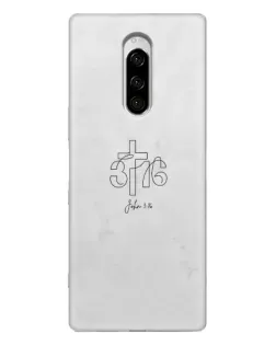 Чохол для Sony Xperia 1 з картинкою «Івана 3:16 Хрест»