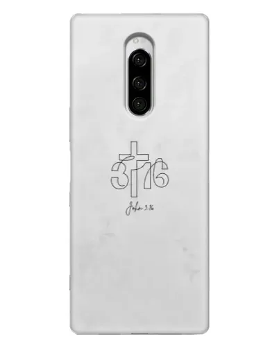 Чехол для Sony Xperia 1 с картинкой «Иоанна 3:16 Крест»