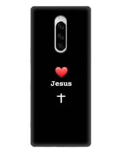 Чохол для Sony Xperia 1 з картинкою «Серце - Jesus»