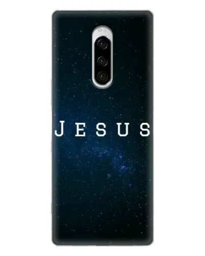 Чехол для Sony Xperia 1 с картинкой «Звездное небо Jesus»