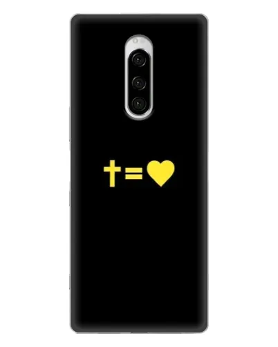 Чехол для Sony Xperia 1 с картинкой «Сердце и Крест»