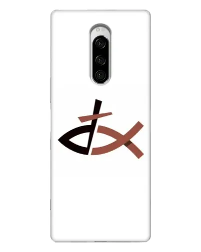 Чехол для Sony Xperia 1 с картинкой «Рыба и крест»