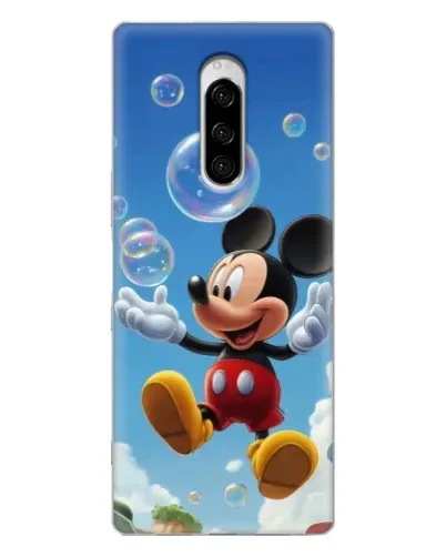 Чехол для Sony Xperia 1 с картинкой «Mickey и мыльные пузыри»