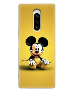 Чехол для Sony Xperia 1 с картинкой «Микки на желтом»