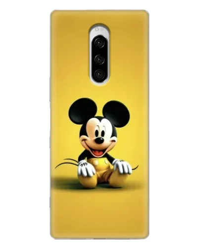 Чехол для Sony Xperia 1 с картинкой «Микки на желтом»