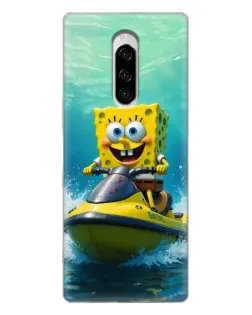 Чехол для Sony Xperia 1 с картинкой «Спанч Боб на гидроцикле» Чехол для Sony Xperia 1 с картинкой «Спанч Боб на гидроцикле»