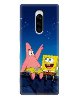 Чехол для Sony Xperia 1 с картинкой «Губка Боб и Патрик ночью» Чехол для Sony Xperia 1 с картинкой «Губка Боб и Патрик ночью»