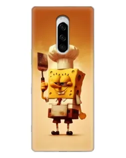 Чехол для Sony Xperia 1 с картинкой «Губка Боб повар»