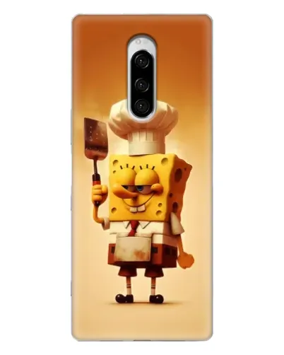 Чехол для Sony Xperia 1 с картинкой «Губка Боб повар»