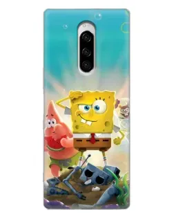 Чехол для Sony Xperia 1 с картинкой «Спанч Боб победитель»