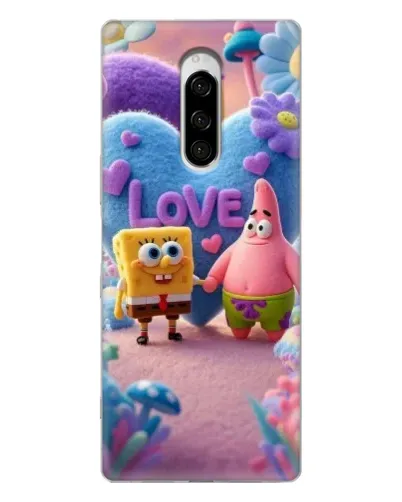 Чехол для Sony Xperia 1 с картинкой «Губка Боб Патрик»