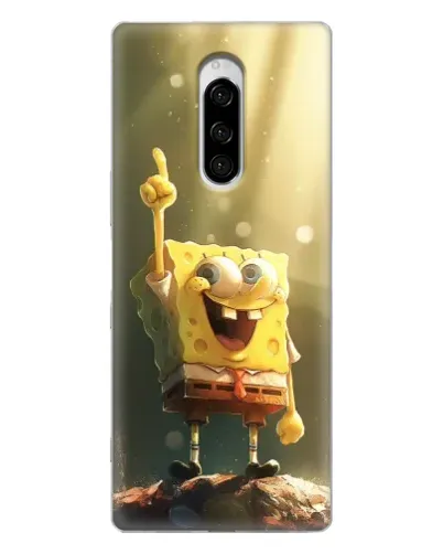 Чехол для Sony Xperia 1 с картинкой «Сияющий Спанч Боб»