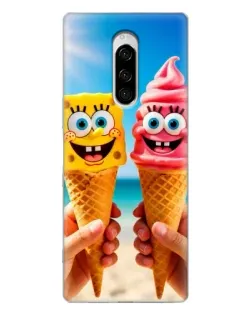 Чехол для Sony Xperia 1 с картинкой «Спанч Боб мороженое»