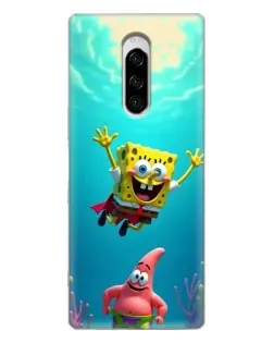 Чехол для Sony Xperia 1 с картинкой «Спанч Боб под водой»