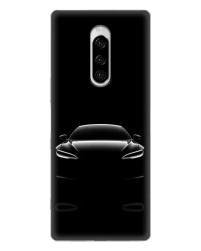 Чехол для Sony Xperia 1 с картинкой «Силуэт Tesla Night»