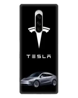 Чехол для Sony Xperia 1 с картинкой «Tesla Model Y»