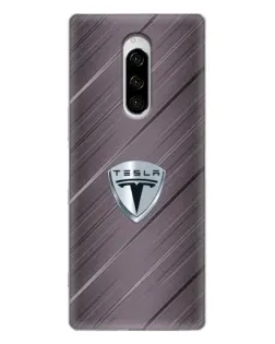 Чехол для Sony Xperia 1 с картинкой «Металлическая текстура Tesla»