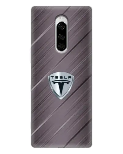 Чехол для Sony Xperia 1 с картинкой «Металлическая текстура Tesla»