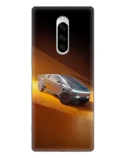Чехол для Sony Xperia 1 с картинкой «Cybertruck в пустыне»