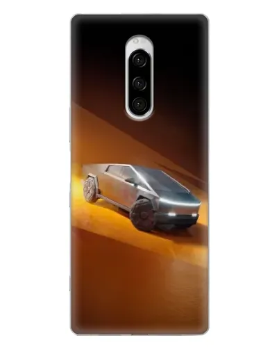 Чехол для Sony Xperia 1 с картинкой «Cybertruck в пустыне»