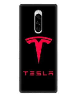 Чехол для Sony Xperia 1 с картинкой «Tesla Red Logo»