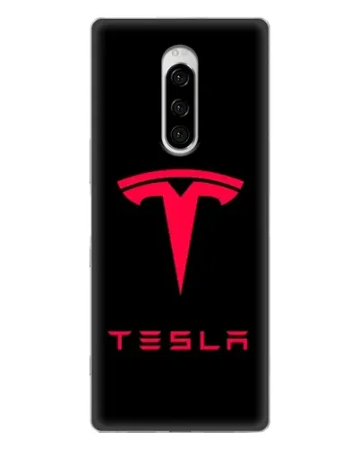 Чехол для Sony Xperia 1 с картинкой «Tesla Red Logo»