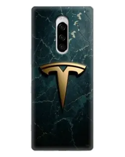 Чехол для Sony Xperia 1 с картинкой «Мраморная Tesla Gold»