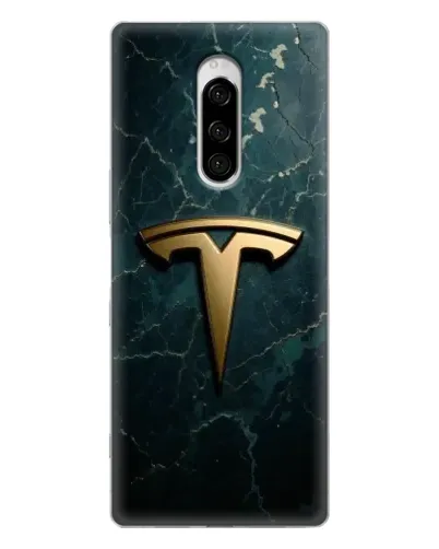 Чехол для Sony Xperia 1 с картинкой «Мраморная Tesla Gold»