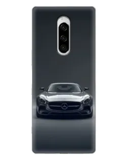 Чехол для Sony Xperia 1 с картинкой «Mercedes на черном»