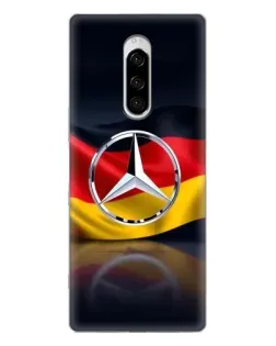 Чехол для Sony Xperia 1 с картинкой «Mercedes — флаг Германии»