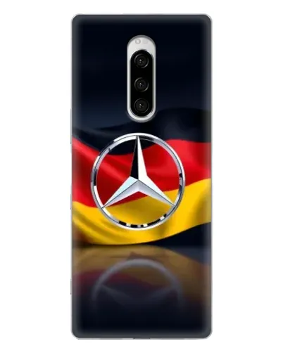 Чехол для Sony Xperia 1 с картинкой «Mercedes — флаг Германии» Чехол для Sony Xperia 1 с картинкой «Mercedes — флаг Германии»