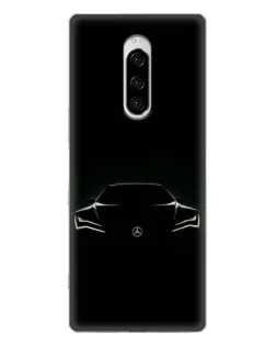 Чехол для Sony Xperia 1 с картинкой «Mercedes — силуэт авто» Чехол для Sony Xperia 1 с картинкой «Mercedes — силуэт авто»