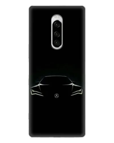 Чехол для Sony Xperia 1 с картинкой «Mercedes — силуэт авто» Чехол для Sony Xperia 1 с картинкой «Mercedes — силуэт авто»
