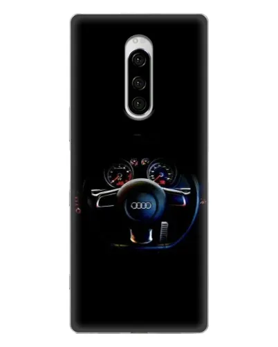 Чехол для Sony Xperia 1 с картинкой «Салон Audi — руль»