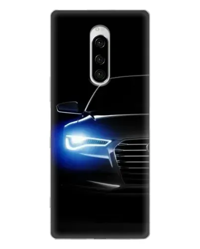 Чехол для Sony Xperia 1 с картинкой «Неоновый взгляд Audi»