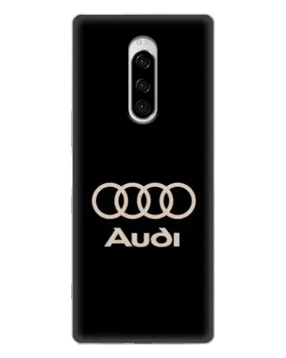 Чехол для Sony Xperia 1 с картинкой «Audi — золотой логотип»