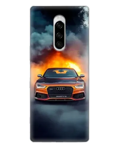 Чехол для Sony Xperia 1 с картинкой «Audi в огненном дыму»