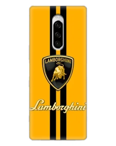 Чехол для Sony Xperia 1 с картинкой «Lamborghini Stripe желтый»