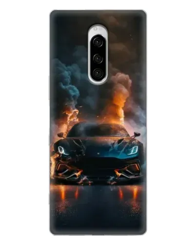 Чехол для Sony Xperia 1 с картинкой «Lamborghini дымная эстетика»