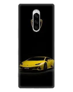 Чехол для Sony Xperia 1 с картинкой «Lamborghini желтый акцент»