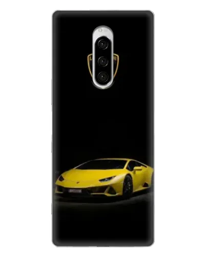 Чехол для Sony Xperia 1 с картинкой «Lamborghini желтый акцент»