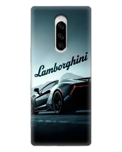 Чехол для Sony Xperia 1 с картинкой «Классическая надпись Lamborghini»