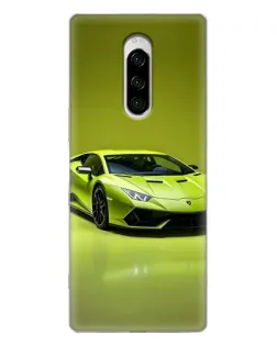 Чехол для Sony Xperia 1 с картинкой «Салатовый Lamborghini Huracan»