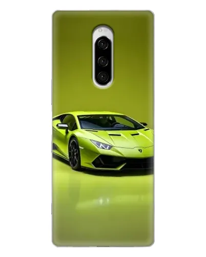 Чехол для Sony Xperia 1 с картинкой «Салатовый Lamborghini Huracan»