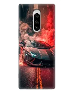 Чехол для Sony Xperia 1 с картинкой «Lamborghini красный дым»