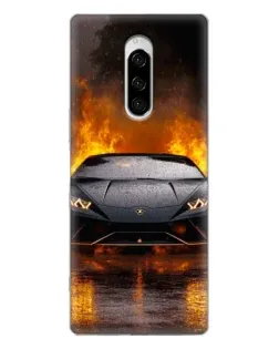 Чехол для Sony Xperia 1 с картинкой «Lamborghini в огне»